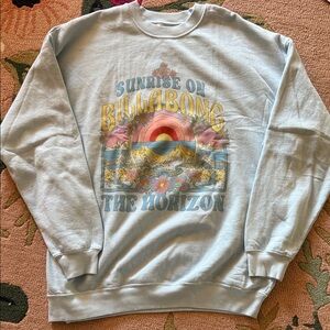 Billabong Light Blue Sunrise Graphic Crewneck Sweater